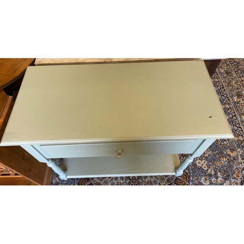 416 - Painted shabby chic 1 drawer hall table