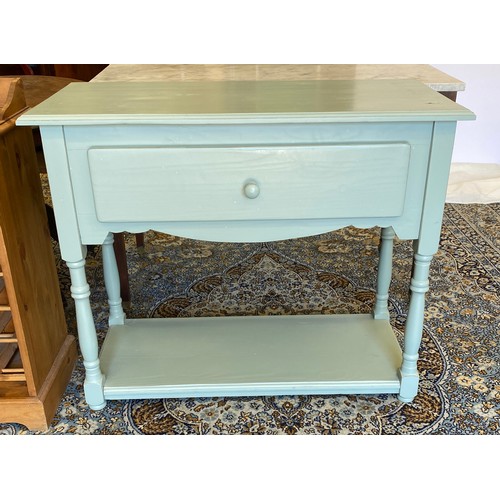 416 - Painted shabby chic 1 drawer hall table