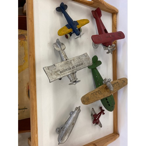 385 - Large selection of miscellaneous includes letter rack butler tray cast iron planes bowl etc