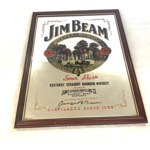 90 - Large Jim Bean advertising mirror, approximate measurements: Height 22 inches, Width 17.5