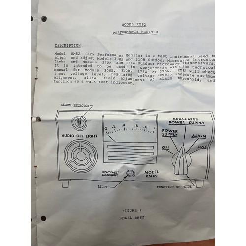 236 - Model RM82 link performance monitor, test instrument,  outdoor microwave intrusion links and models,... 
