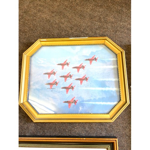 76 - 3 Framed pictures includes red arrows etc