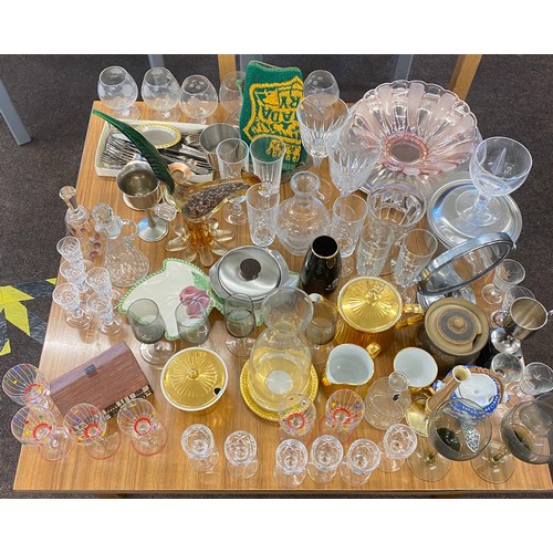 309 - Assortment of glassware, ornaments, cutlery etc