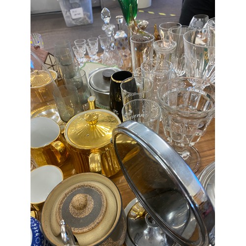 309 - Assortment of glassware, ornaments, cutlery etc