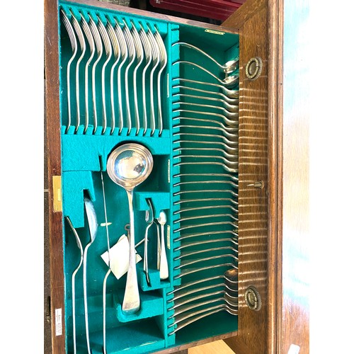 379 - Cutlery chest with Walker and hall cutlery, some cutlery missing, approximate measurement: Height 28... 