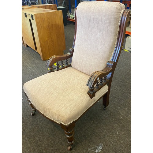 391 - Victorian fabric nursing chair, good overall condition, approximate measurements: Chair height 36 in... 