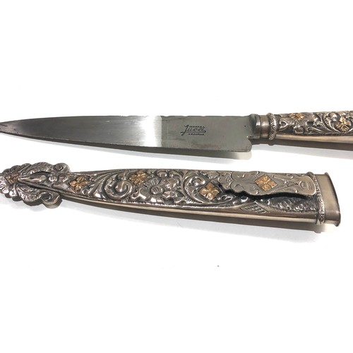 26 - Large Antique Industria Argentina Juca .800 Silver Knife,  this silver Industria Argentina knife and... 