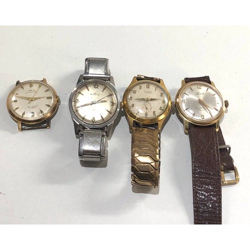 4 Vintage gents wrist watches includes oris fortis rytima and