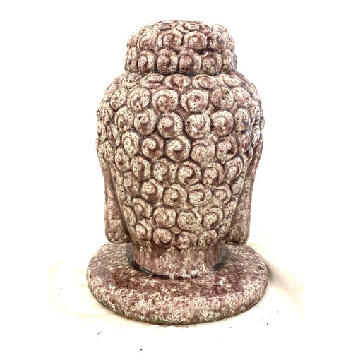 35 - Large buddha stone head, approximate measurements:  13 inches