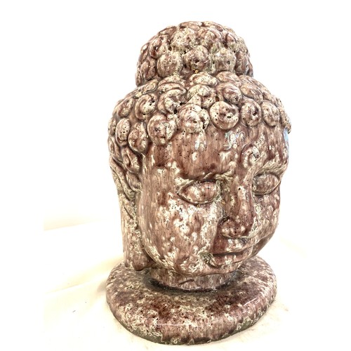 35 - Large buddha stone head, approximate measurements:  13 inches