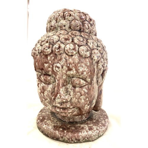 35 - Large buddha stone head, approximate measurements:  13 inches