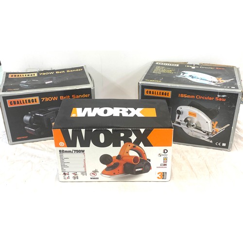 Challenge 730w Belt sander 185mm circular saw Worx 82mm 750w electric planer