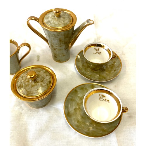 3 - Vintage Duo tea set comprising a teapot, 2 cups, saucers, milk and sugar