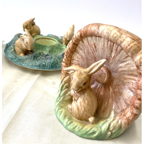 29 - Vintage Sylvac rabbit posy bowl table centre piece 1312, Sylvac Mushroom Vase With Lop Eared Rabbit ... 