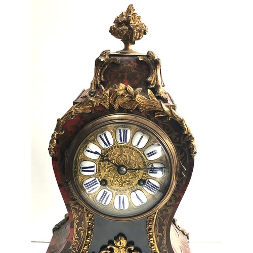549 - A Fine quality red tortoiseshell and cut brass french Boulle clock by japy Freres & Co  with gilt br... 