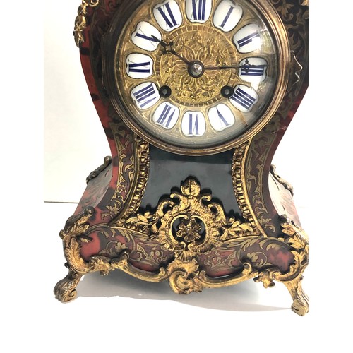 549 - A Fine quality red tortoiseshell and cut brass french Boulle clock by japy Freres & Co  with gilt br... 