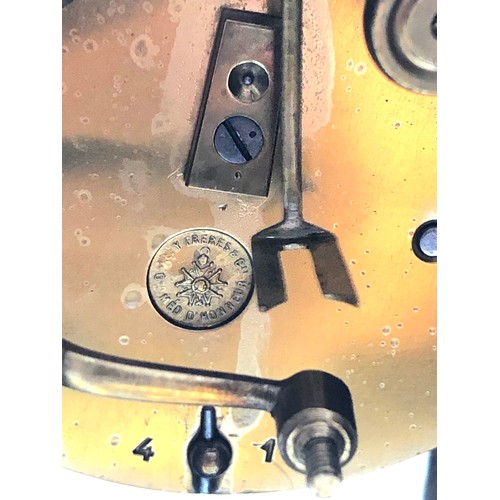 549 - A Fine quality red tortoiseshell and cut brass french Boulle clock by japy Freres & Co  with gilt br... 