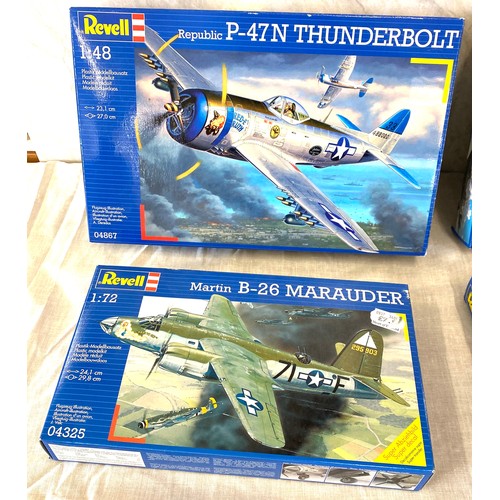65 - Selection of 4 Model boxed air crafts includes, German bomber, Hughes Ah-64, Viet Nam, F-27 Fokker f... 