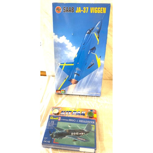 98 - Selection of aircraft models in original boxes, Airfix Saab JA-37 Viggin, Airfix McDonnell, Revell H... 
