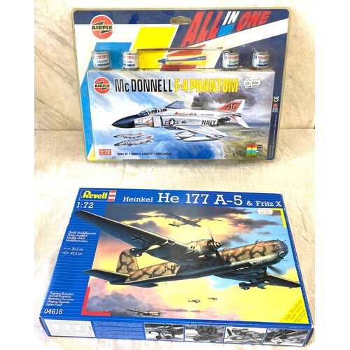 98 - Selection of aircraft models in original boxes, Airfix Saab JA-37 Viggin, Airfix McDonnell, Revell H... 
