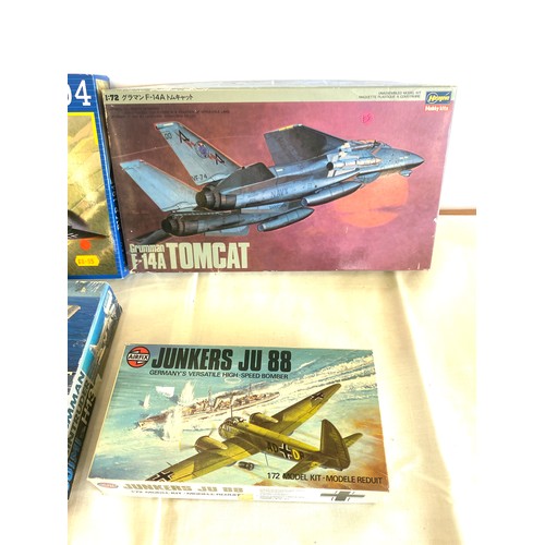 108 - Selection of 4 boxed model air crafts includes, Grumman A-6E Tram, Grumman F-14A Tomcat, Revell Bloh... 