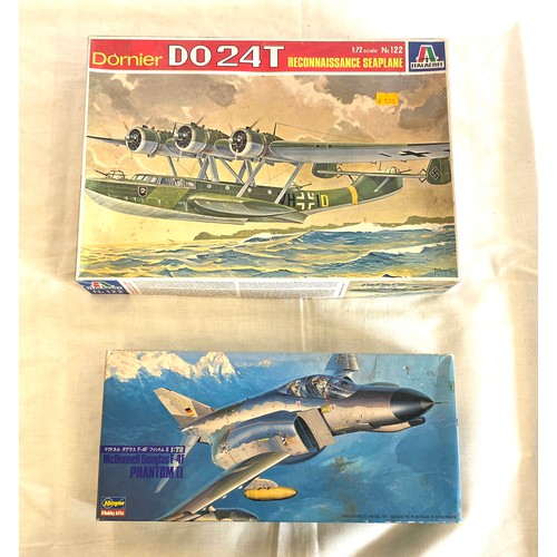 104 - 2 boxed craft models, Dornier DO24T Reconnaissance Seaplane, Mcdonnell f-4f Phantom II