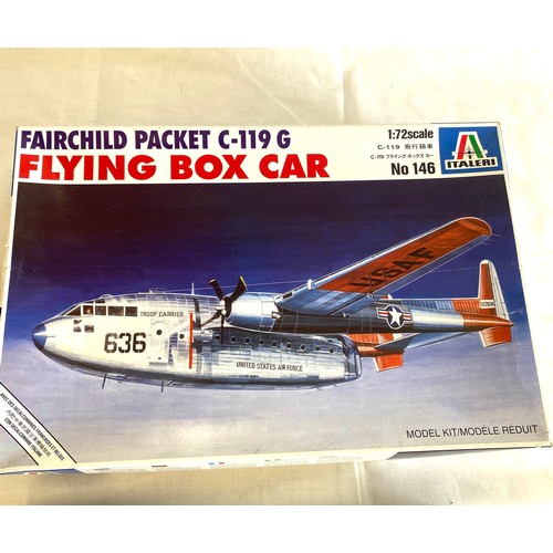 69 - 2 boxed craft models, Fairchild packet c-119G Flying box car, Revell F-4f Phantom 04615