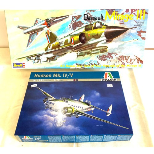 73 - 2 boxed craft models, Dassault Mirgage III 00185, Italeri Hudson Mk.IV/V