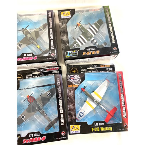 58 - Selection of 6 Easy Models WWII Aircraft series models includes, FW190A-6, He.162 etc