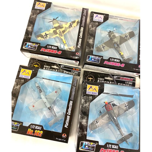 58 - Selection of 6 Easy Models WWII Aircraft series models includes, FW190A-6, He.162 etc