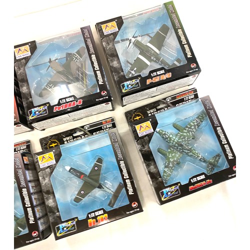 74 - Selection of 6 Easy Models WWII Aircraft series models includes, P.47D, He.162, Me2624-2a etc