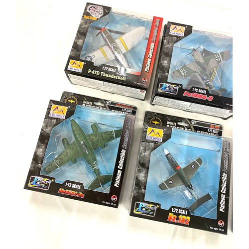 74 - Selection of 6 Easy Models WWII Aircraft series models includes, P.47D, He.162, Me2624-2a etc