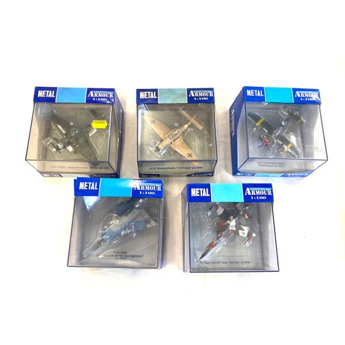 67 - 5 Armour metal air craft models includes, Ju 87 Stuka,  P-47 Thunderbolt, F-21 Lion, f-5 Tiger U.S
