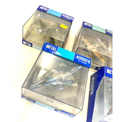 67 - 5 Armour metal air craft models includes, Ju 87 Stuka,  P-47 Thunderbolt, F-21 Lion, f-5 Tiger U.S
