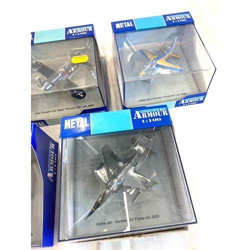 94 - 5 Armour metal air craft models includes, a4 EF Skyhawk, JU 87 Stuka, Alpha Jet Leftwaffe etc