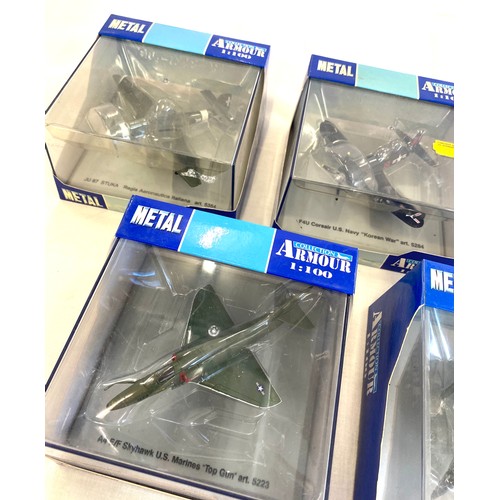 94 - 5 Armour metal air craft models includes, a4 EF Skyhawk, JU 87 Stuka, Alpha Jet Leftwaffe etc
