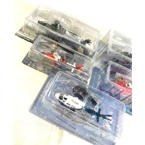 79 - Selection of 5 Amercom Helicopter models includes, Boeing AH-64D, Boeing AH-64a, Eurocopter HH-65c D... 