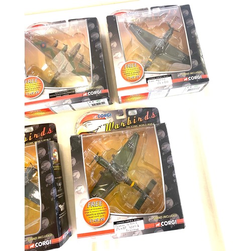 77 - 5 Boxed Corgi Warbirds series 1 aircraft models includes f4u-1, p-51 Mustang, Chance Vought Corsair,... 
