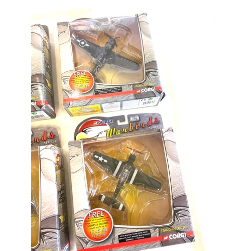 91 - 5 Boxed Corgi Warbirds series 2 aircraft models includes Kittyhawk Mk IV, P-51D Mustang, Corsair F M... 