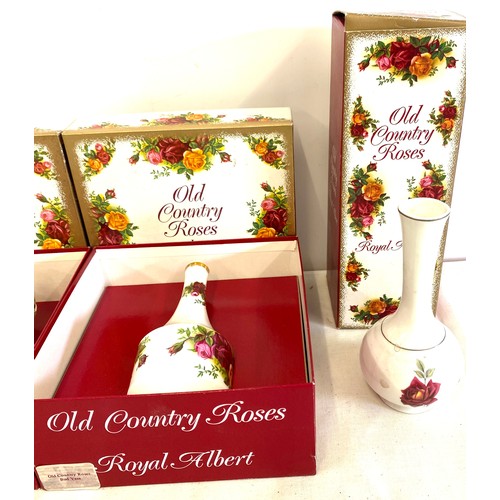 39 - 3 Boxed Royal Albert Old Country Roses pottery pieces includes vases etc