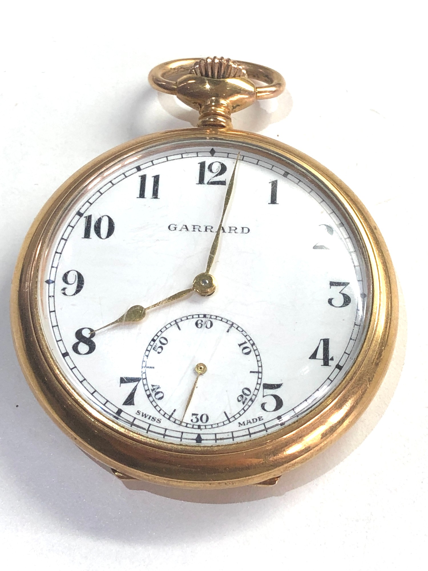 Garrard rolled gold pocket watch british rail presentation engraved watch ticks but stops no warrant