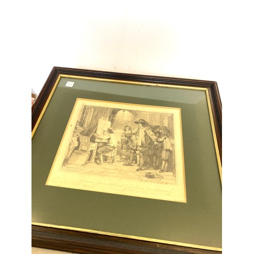 97 - 4 Lithographs of rugby school bt C.W radclyffe and a pencil drawing