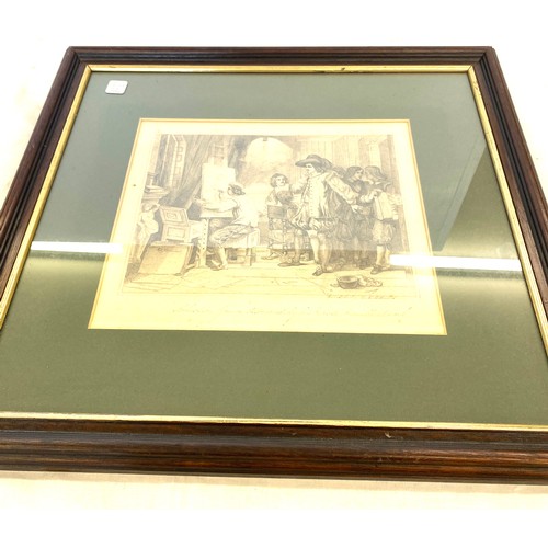 97 - 4 Lithographs of rugby school bt C.W radclyffe and a pencil drawing