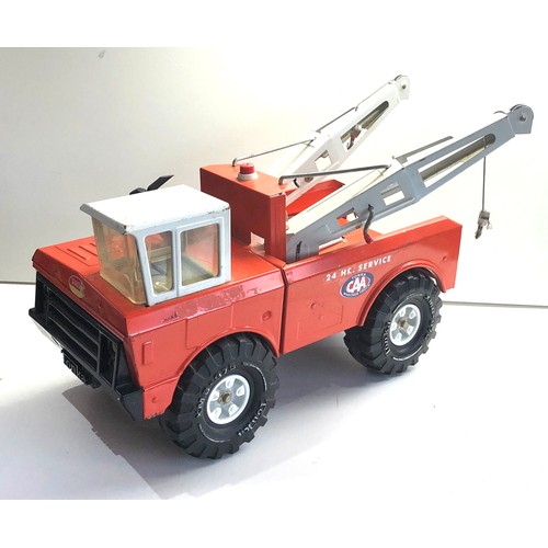 571 - Vintage mighty tonka wrecker truck double boom  Pressed Steel 1970s