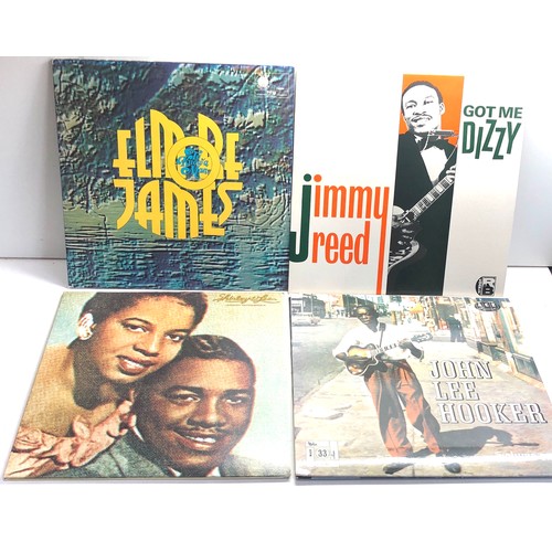 575 - 4 vintage lps includes Shirley & Lee Elmore James jimmy reed and john lee hooker