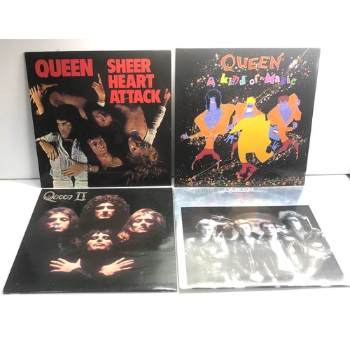 582 - 4 vintage Queen lps includes sheer heart attack queen 11 the game and a kind of magic