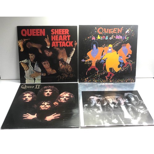 582 - 4 vintage Queen lps includes sheer heart attack queen 11 the game and a kind of magic