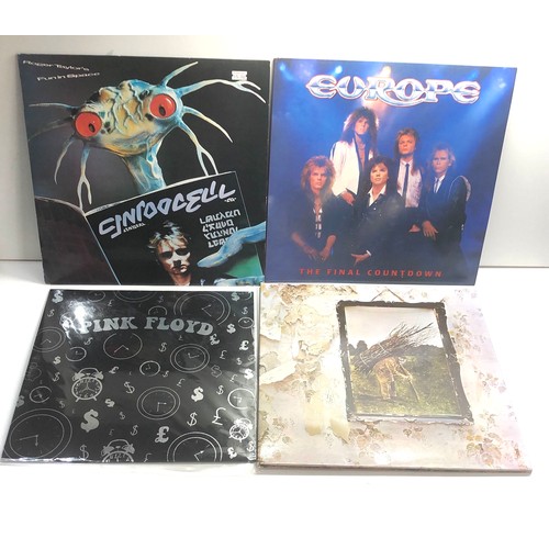 584 - 4 vintage lps includes Led Zeppelin pink floyd roger Taylors fun in space and europe