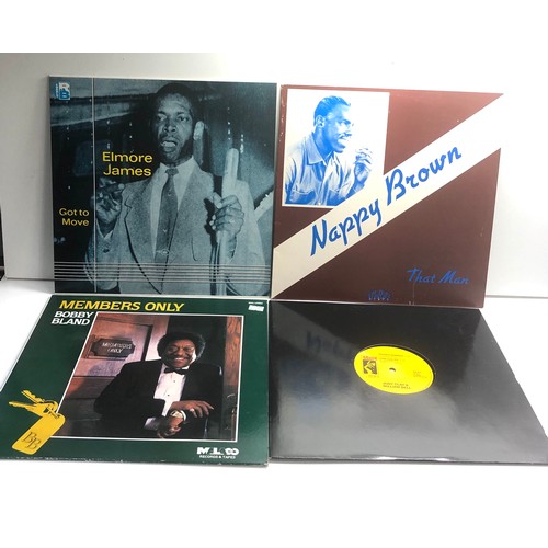 586 - 4 vintage lps includes bobby bland judy clay & william bell nappy brown and Elmore james