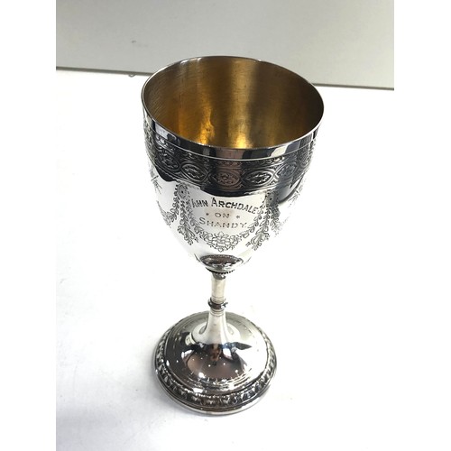 31 - Victorian silver goblet measures height 18.5cm weight 202g Birmingham silver hallmarks